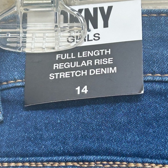 NWT DKNY Girls Full Length Regular Rise Stretch Denim Jeans 14 - Endless Sky - Picture 6 of 10